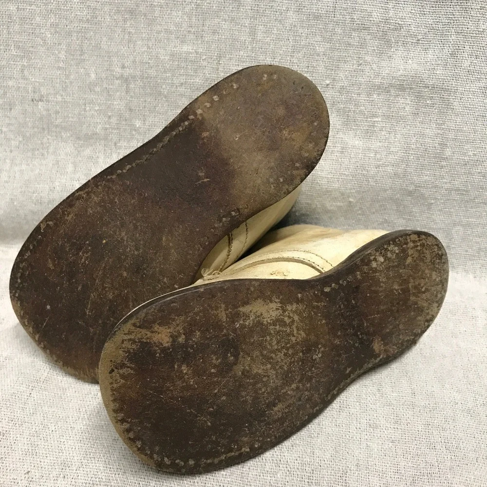 Vintage Hard Sole Baby Shoes: Well‎ Worn Doll Display